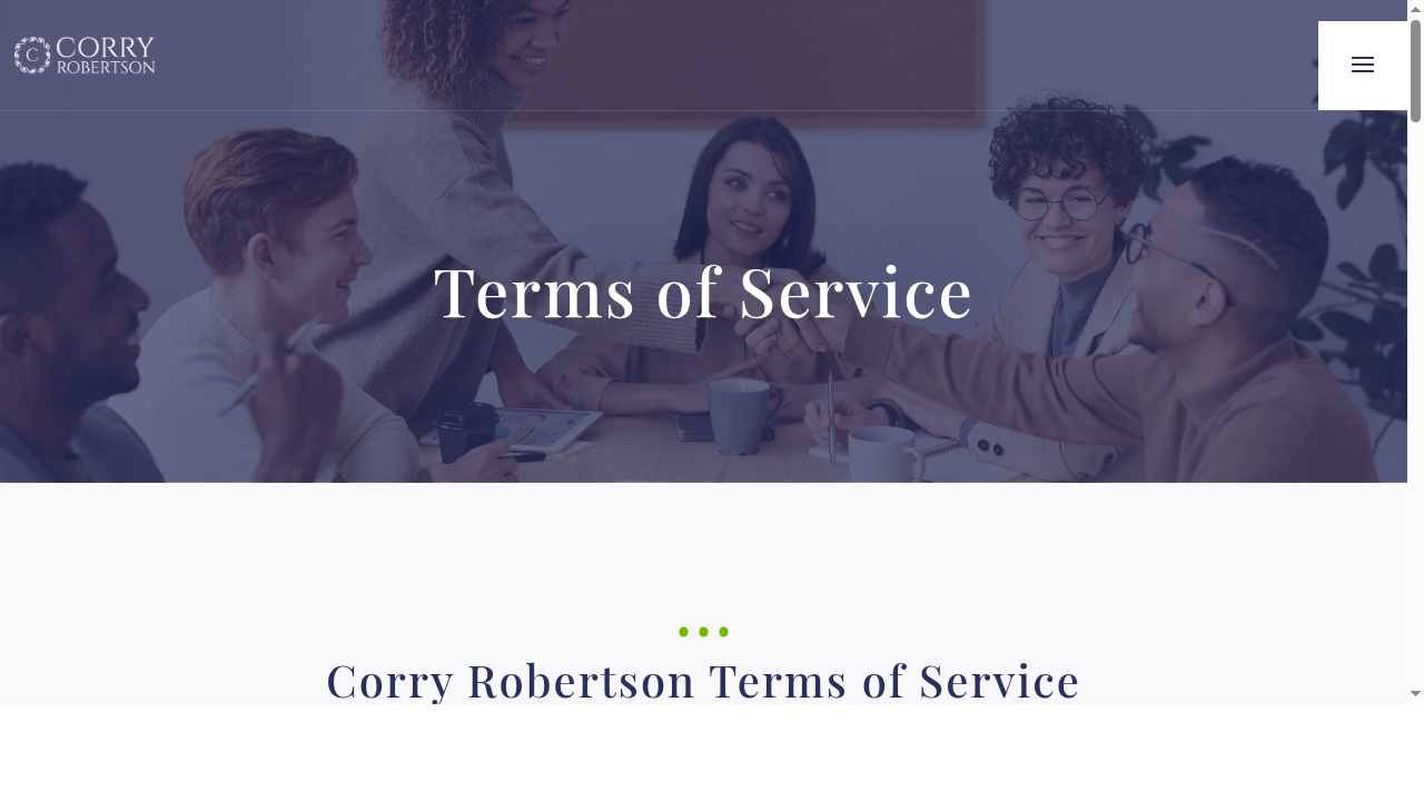 Terms of Service | Corry Robertson