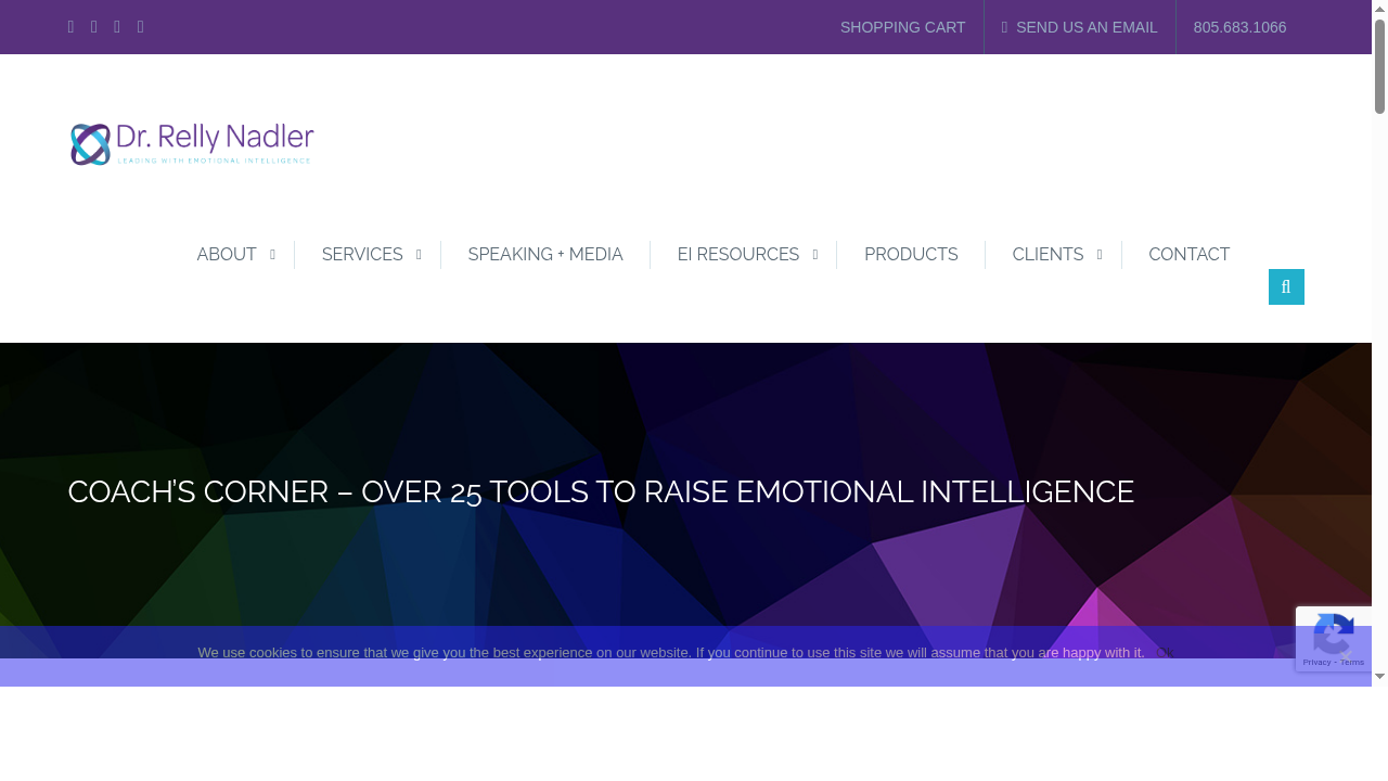 Coach's Corner - Over 25 tools to raise Emotional Intelligence Archives - Emotional Intelligence & Leadership Training, Santa Barbara CA