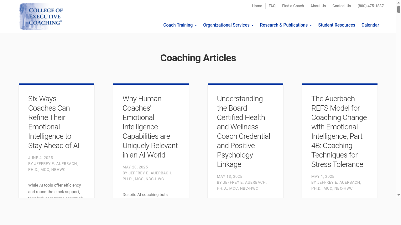 Articles on Personal and Executive Coaching