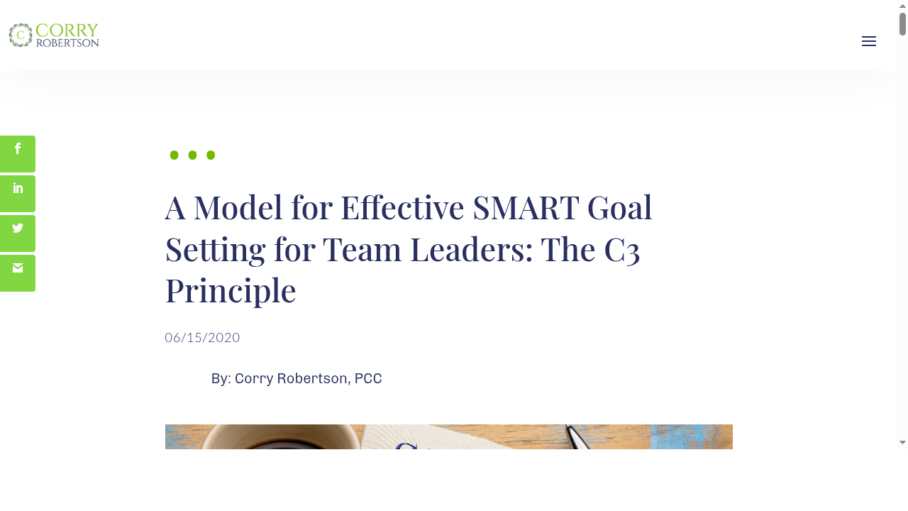 A Model for Effective SMART Goal Setting for Team Leaders: The C3 Principle | Corry Robertson