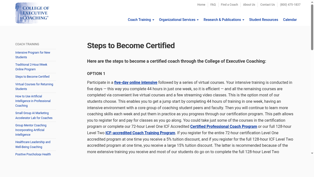 Steps to Become Certified from College of Executive Coaching