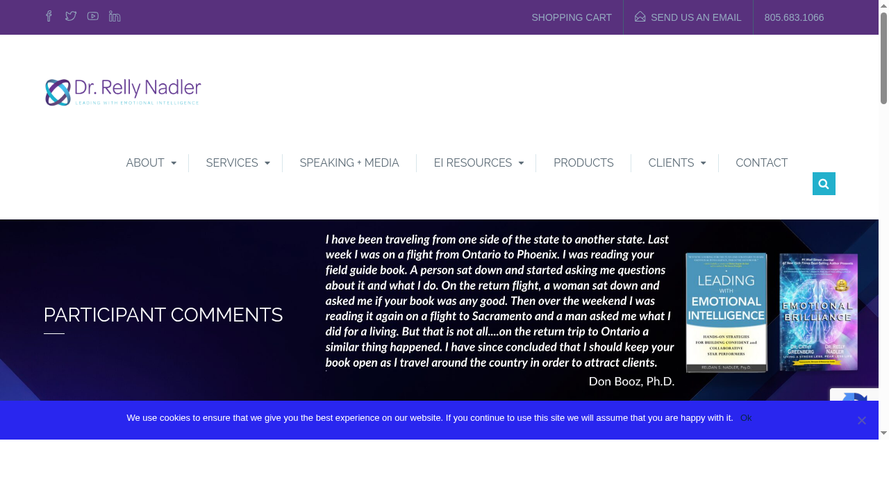 Participant Comments - Emotional Intelligence & Leadership Training, Santa Barbara CA