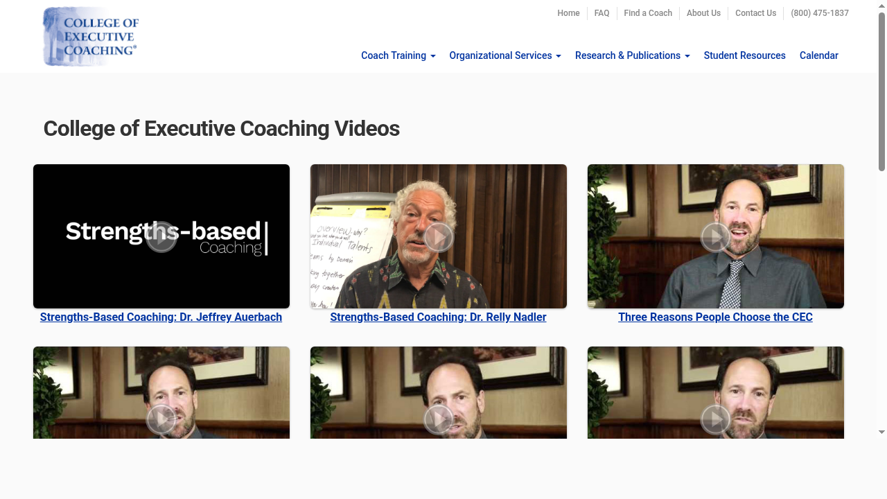 Videos from College of Executive Coaching