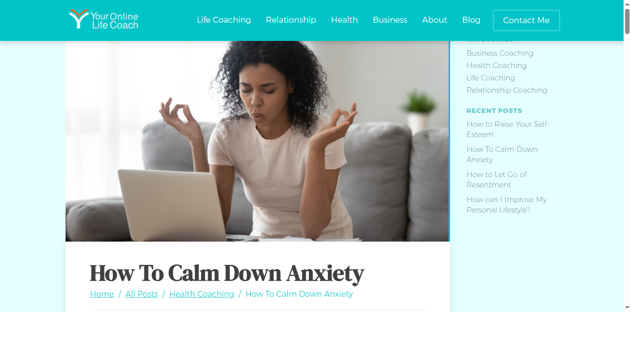 How To Calm Down Anxiety - Your Online Life Coach