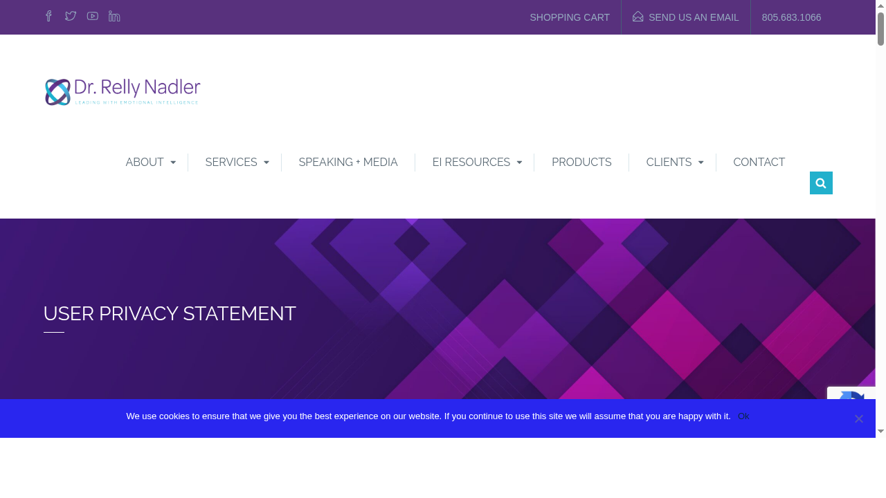 User Privacy Statement - Emotional Intelligence & Leadership Training, Santa Barbara CA
