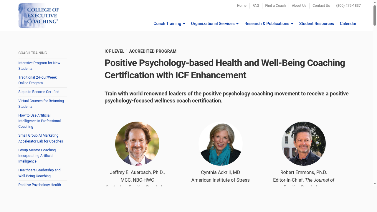Positive Psychology Health and Wellness Coaching | NCCHWC, NBME