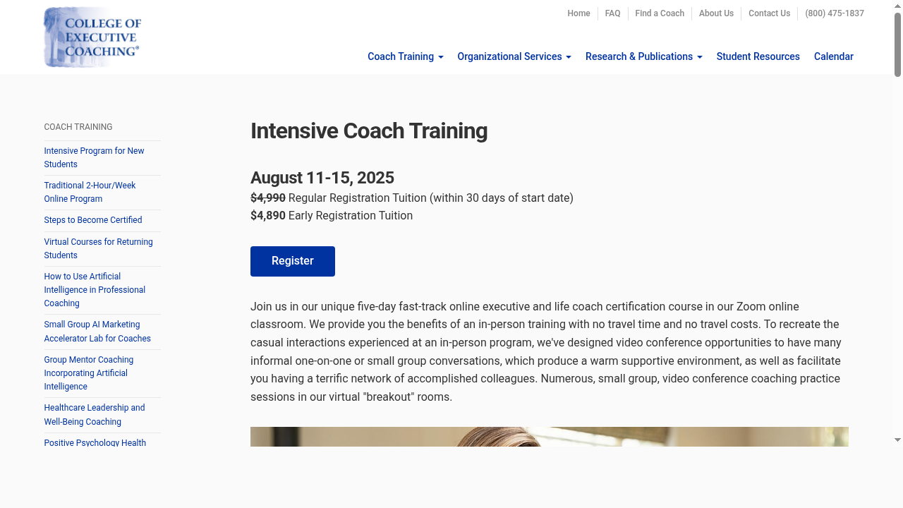 Online Intensive Executive and Life Coach Training