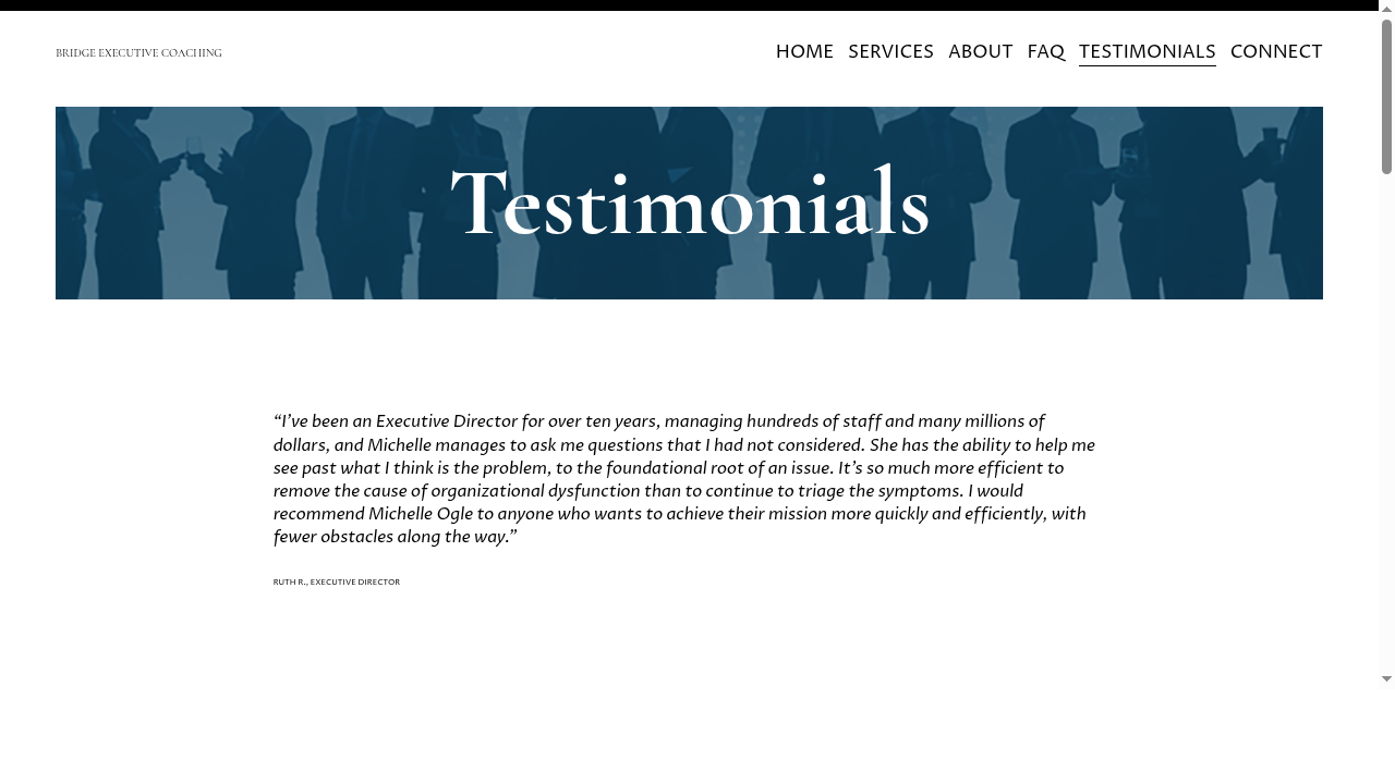 Get results with Bridge Executive Coaching - Testimonials — BRIDGE EXECUTIVE COACHING