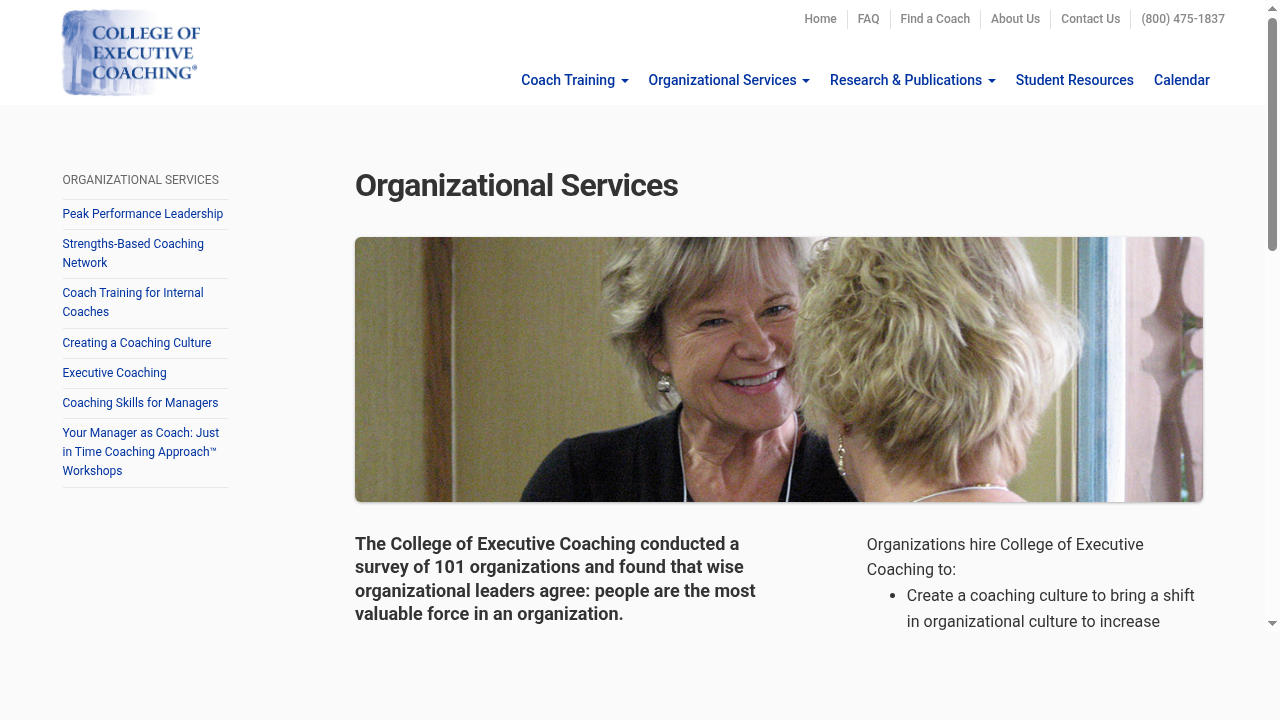Organizational Services from College of Executive Coaching
