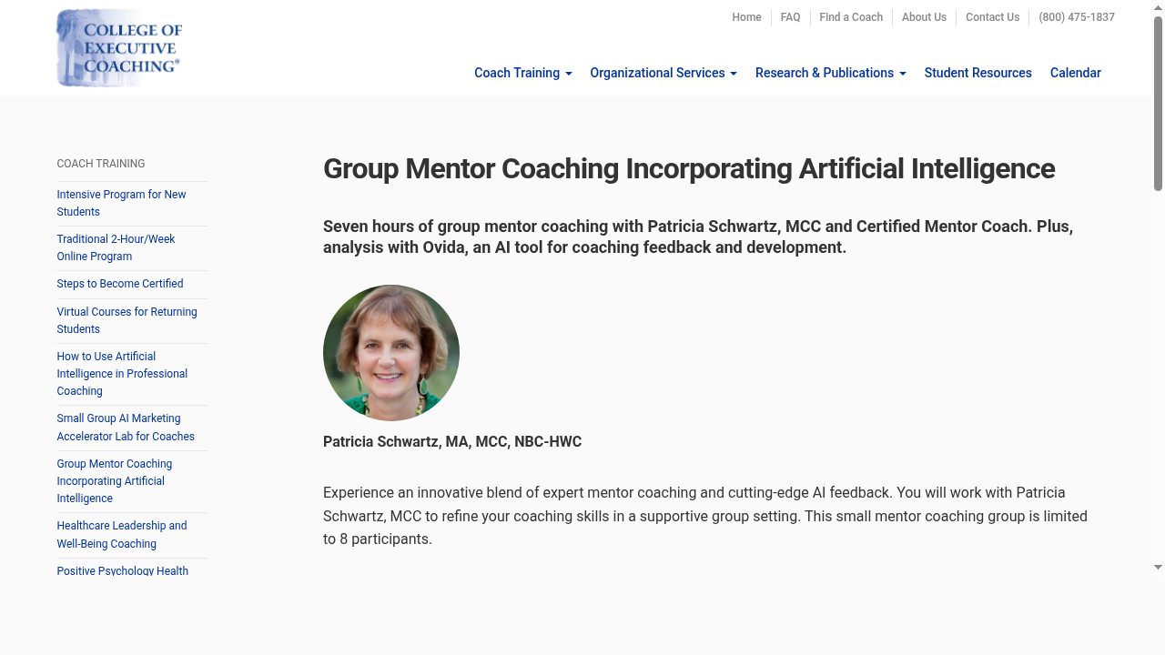 Group Mentor Coaching Incorporating Artificial Intelligence | College of Executive Coaching