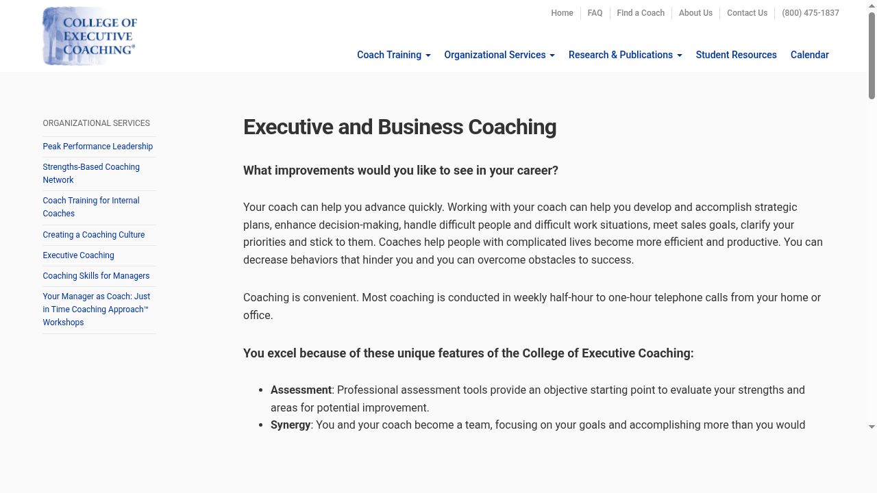 Executive and Business Coaching from College of Executive Coaching