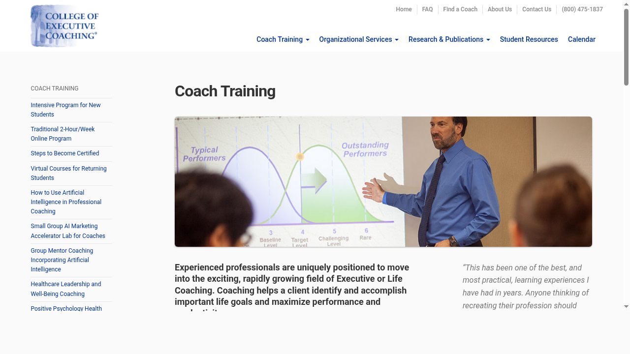 Coach Training Courses from College of Executive Coaching