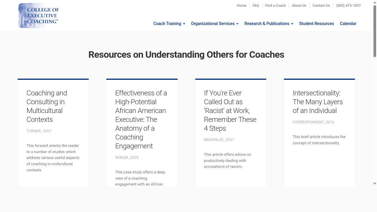 Resources on Understanding Others for Coaches | College of Executive Coaching