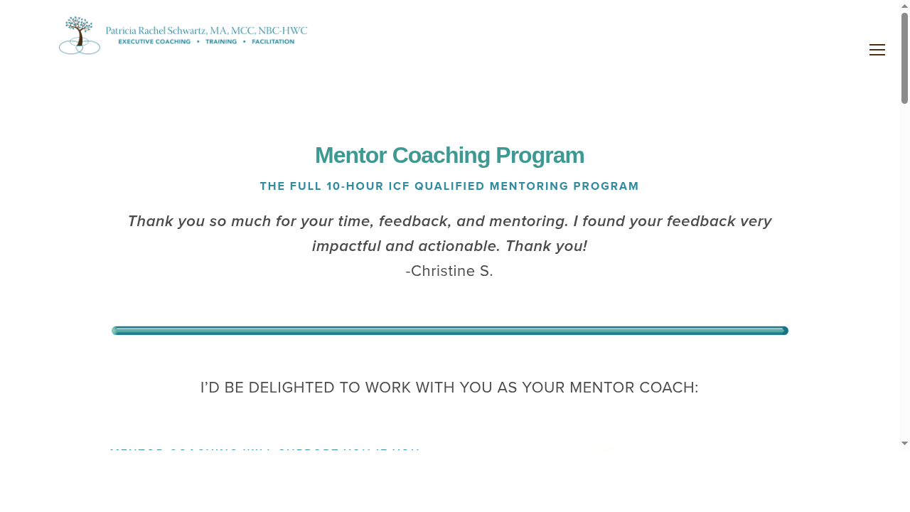 Mentor Coaching — Patricia Schwartz Leadership Coaching