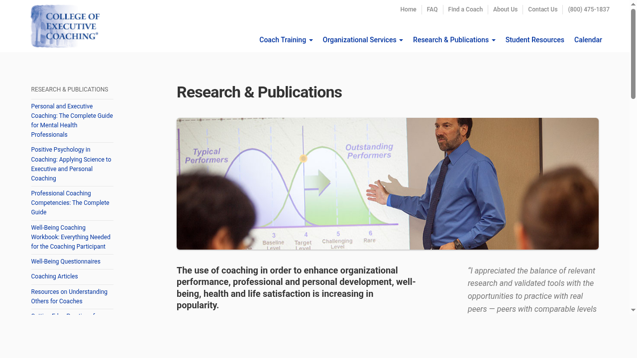 Research & Publications from College of Executive Coaching