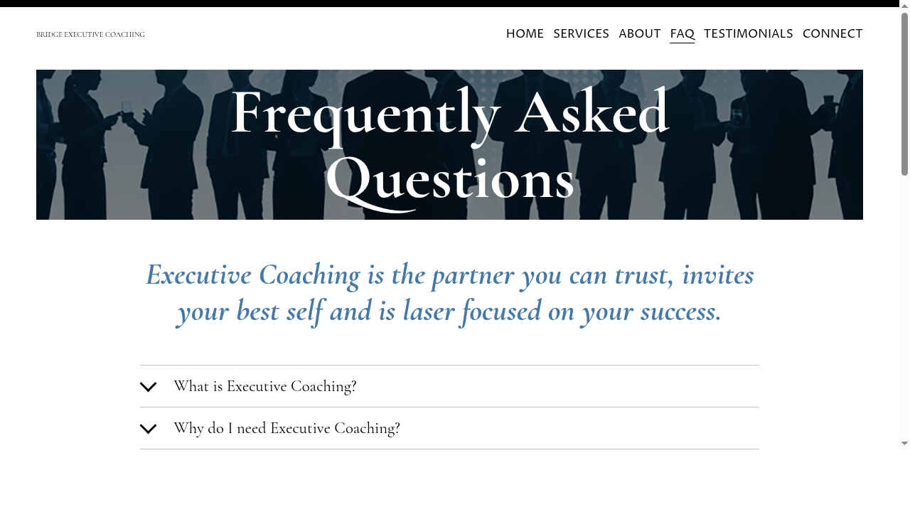What is executive coaching? | FAQs — BRIDGE EXECUTIVE COACHING