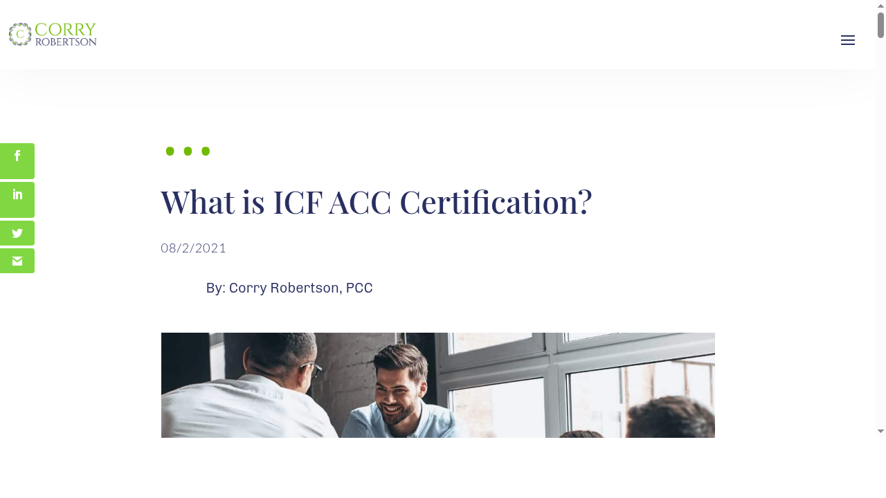 What is an ICF ACC Coach Certification | Corry Robertson