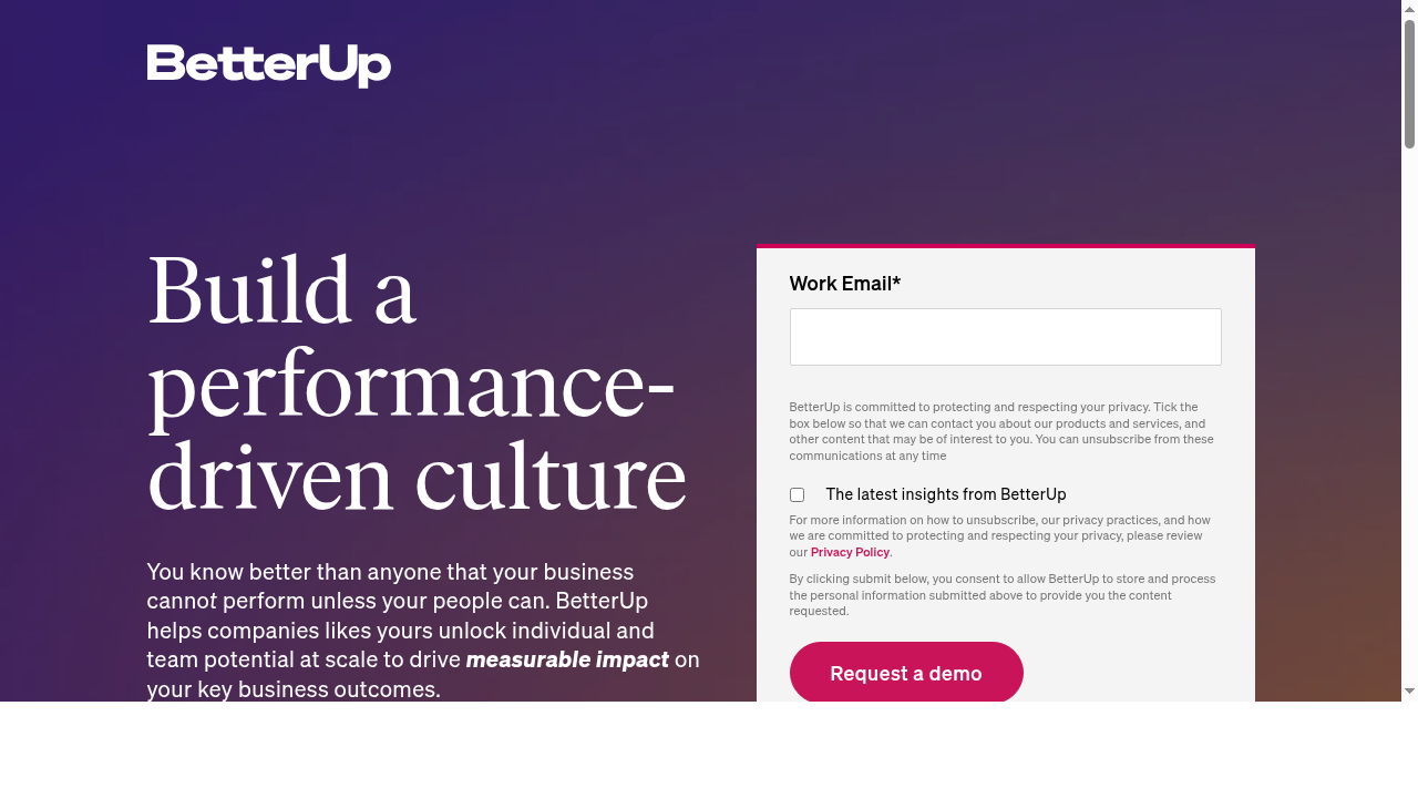 Request a Custom Demo of BetterUp