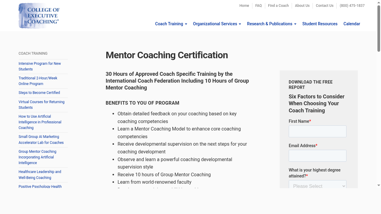 Mentor Coaching Certification